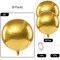 Gold Balloons, 6 pcs Gold Party Decorations, 22 inch Giant 4D Foil Balloons with Ribbon, Large Mylar Balloons, Metallic Gold Balloons for Birthday Decorations, Engagement Wedding Decorations
